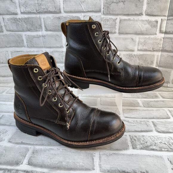 Timberland Willoughby 6 Inch Men's Size 8 Cap Toe Brown Leather Boots - Picture 1 of 11